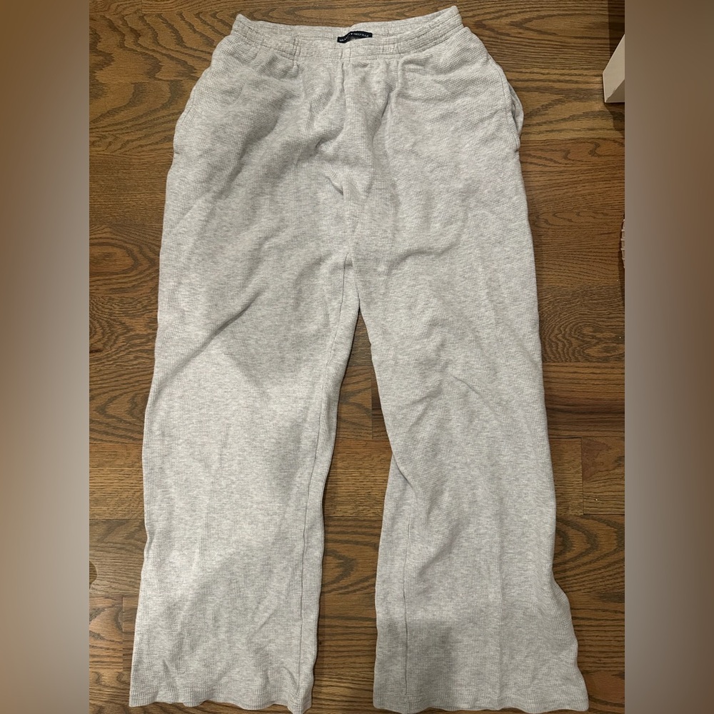 Gray Waffle Knit Sweatpants